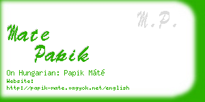 mate papik business card