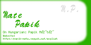 mate papik business card